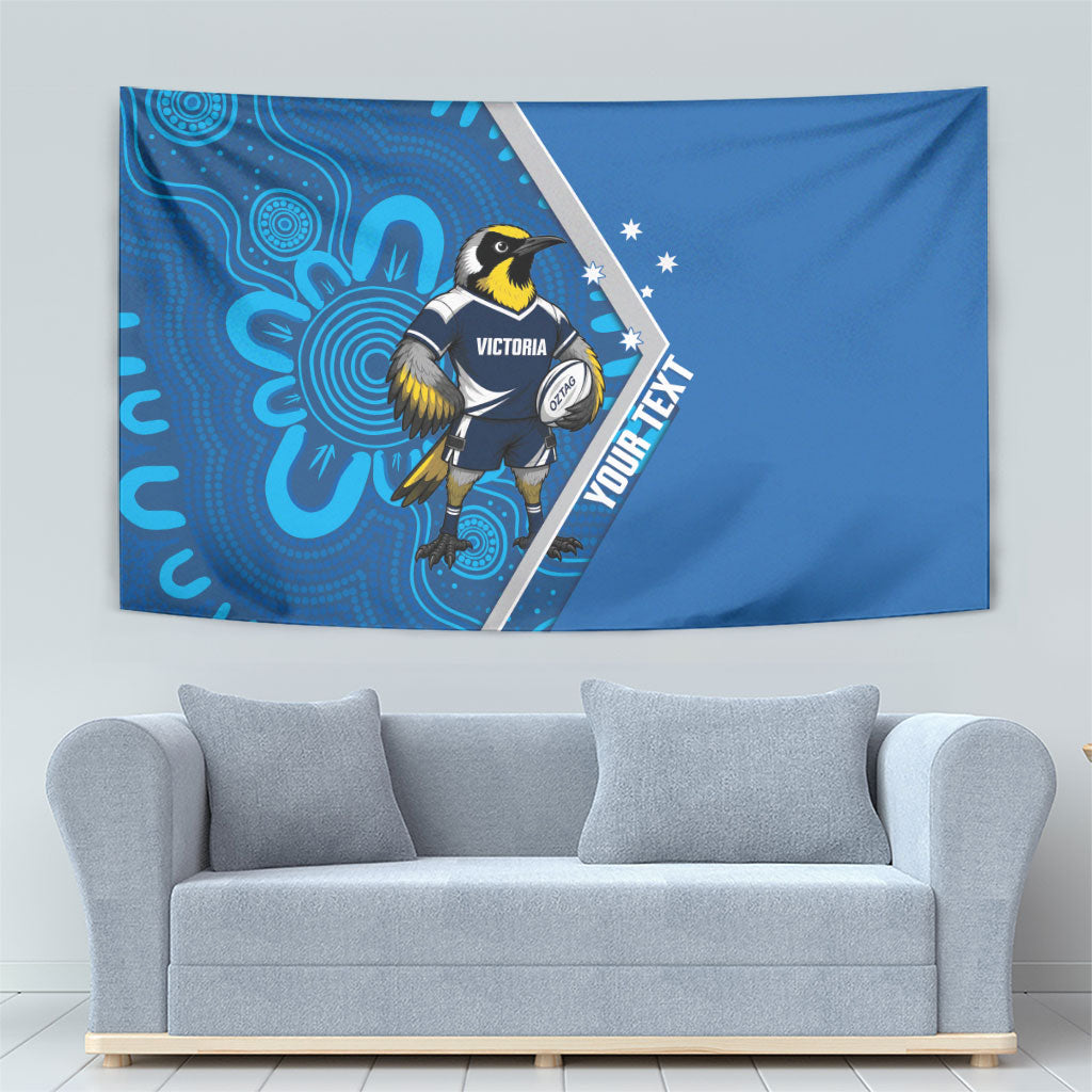 Victoria Oztag Custom Tapestry Helmeted Honeyeater Mascot Indigenous Art