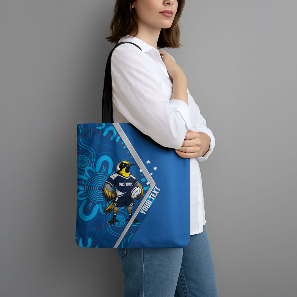 Victoria Oztag Custom Tote Bag Helmeted Honeyeater Mascot Indigenous Art