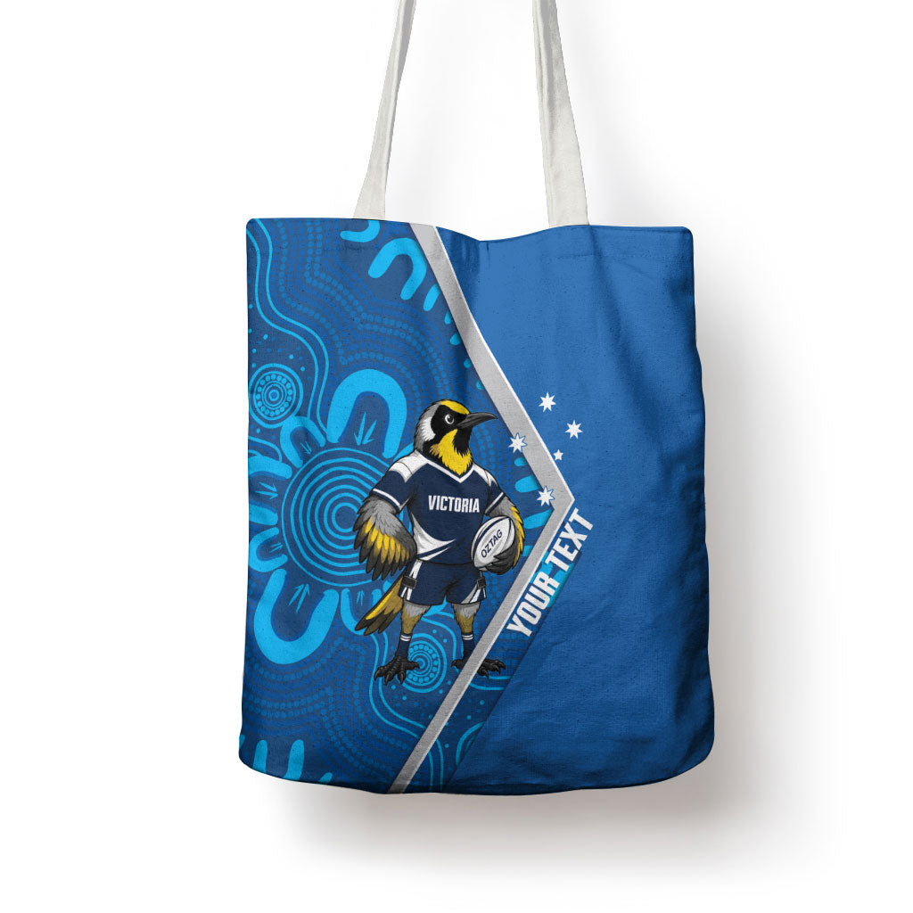 Victoria Oztag Custom Tote Bag Helmeted Honeyeater Mascot Indigenous Art