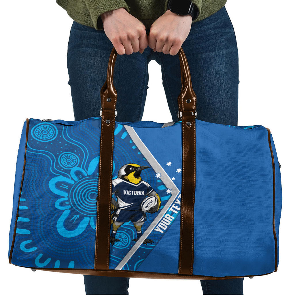 Victoria Oztag Custom Travel Bag Helmeted Honeyeater Mascot Indigenous Art