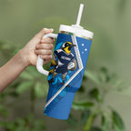 Victoria Oztag Custom Tumbler With Handle Helmeted Honeyeater Mascot Indigenous Art