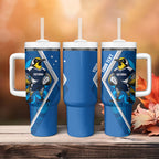 Victoria Oztag Custom Tumbler With Handle Helmeted Honeyeater Mascot Indigenous Art