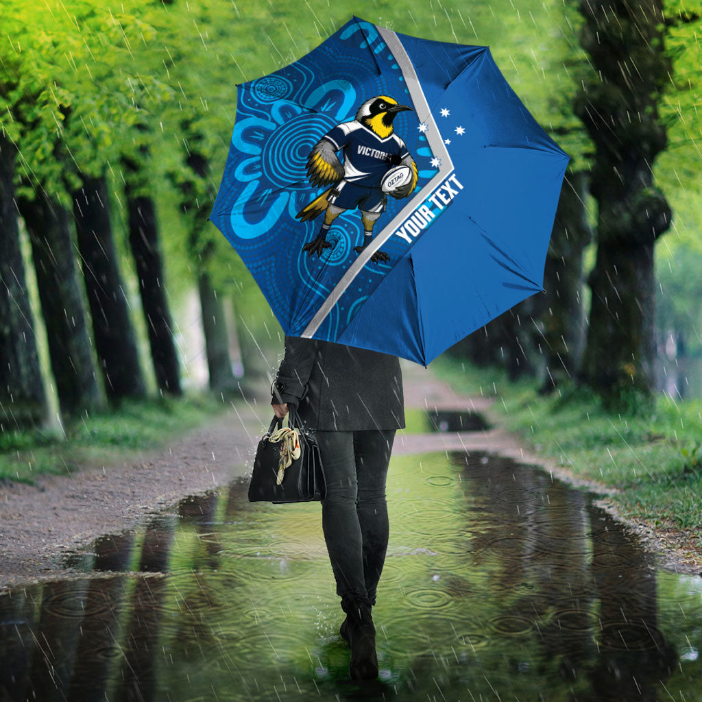 Victoria Oztag Custom Umbrella Helmeted Honeyeater Mascot Indigenous Art