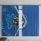 Victoria Oztag Custom Window Curtain Helmeted Honeyeater Mascot Indigenous Art