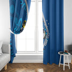 Victoria Oztag Custom Window Curtain Helmeted Honeyeater Mascot Indigenous Art