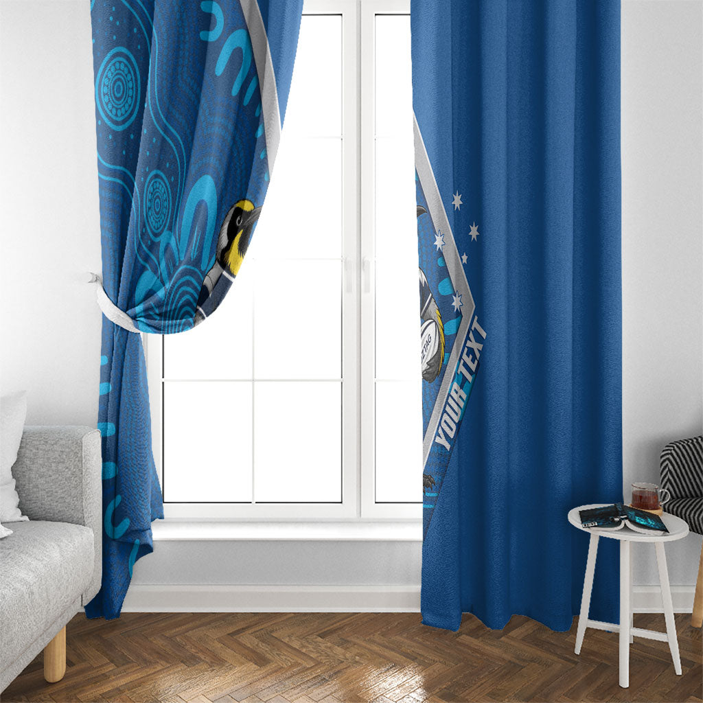 Victoria Oztag Custom Window Curtain Helmeted Honeyeater Mascot Indigenous Art