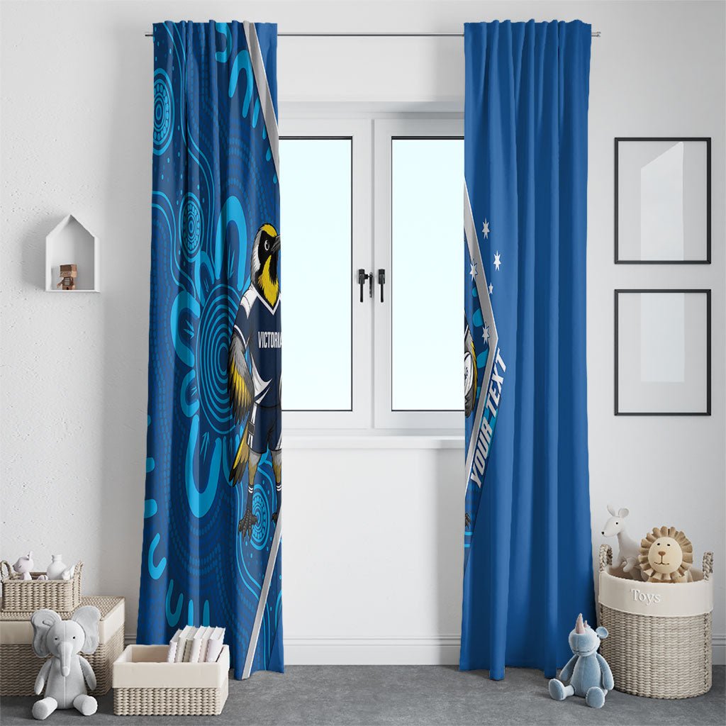 Victoria Oztag Custom Window Curtain Helmeted Honeyeater Mascot Indigenous Art