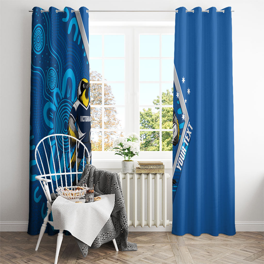 Victoria Oztag Custom Window Curtain Helmeted Honeyeater Mascot Indigenous Art