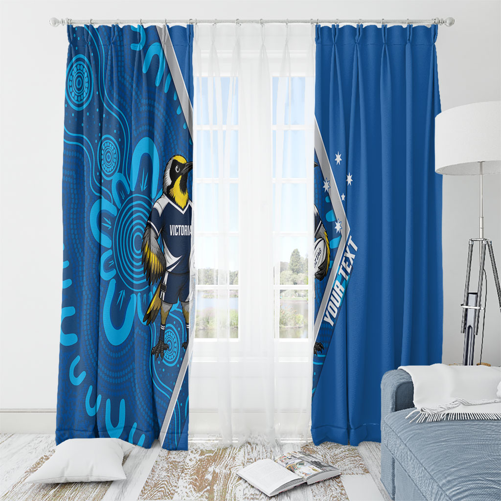 Victoria Oztag Custom Window Curtain Helmeted Honeyeater Mascot Indigenous Art
