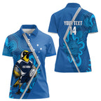 Victoria Oztag Custom Women Polo Shirt Helmeted Honeyeater Mascot Indigenous Art