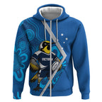 Victoria Oztag Custom Zip Hoodie Helmeted Honeyeater Mascot Indigenous Art