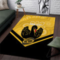 Western Australia Oztag Custom Area Rug WA Black Swan Indigenous Art
