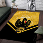 Western Australia Oztag Custom Area Rug WA Black Swan Indigenous Art