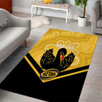 Western Australia Oztag Custom Area Rug WA Black Swan Indigenous Art