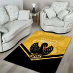 Western Australia Oztag Custom Area Rug WA Black Swan Indigenous Art