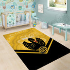 Western Australia Oztag Custom Area Rug WA Black Swan Indigenous Art