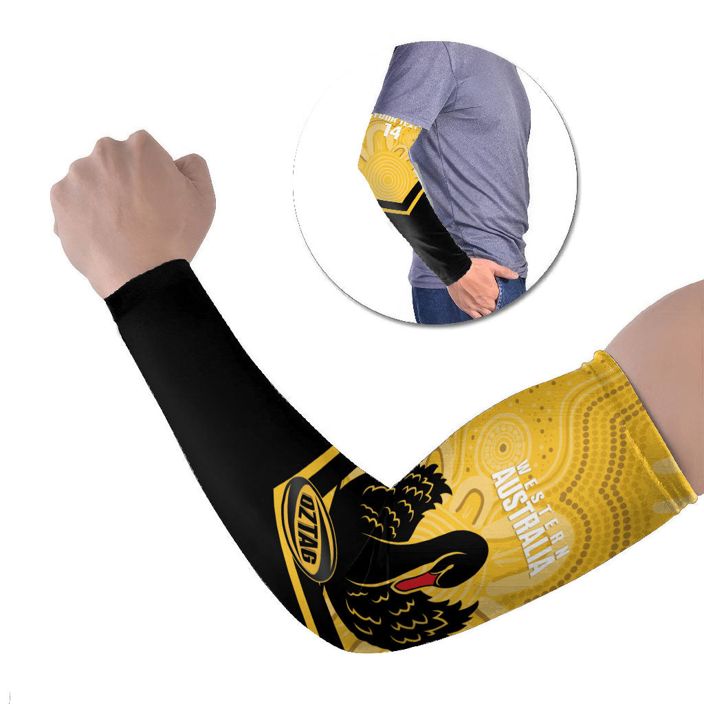 Western Australia Oztag Custom Arm Sleeves WA Black Swan Indigenous Art