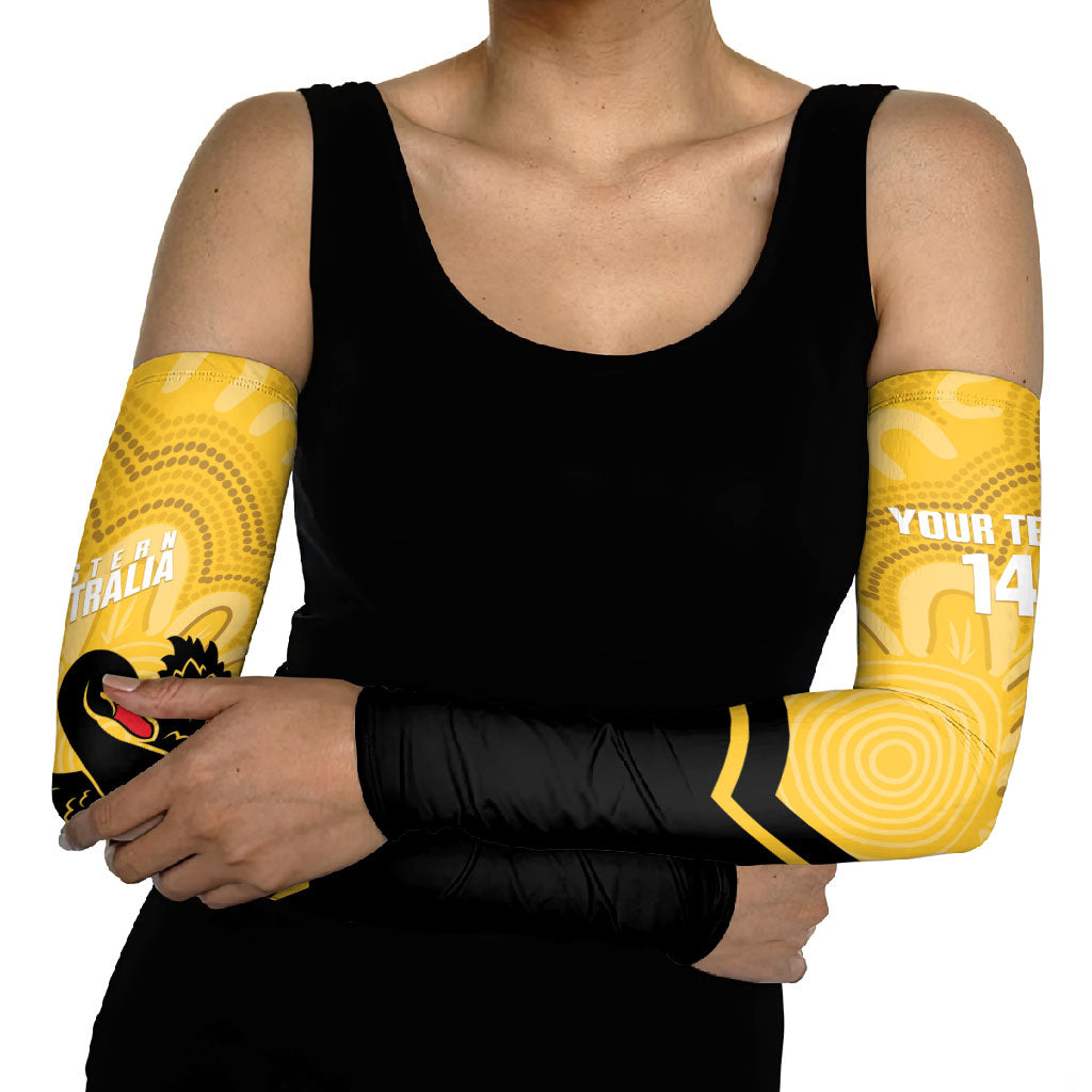 Western Australia Oztag Custom Arm Sleeves WA Black Swan Indigenous Art