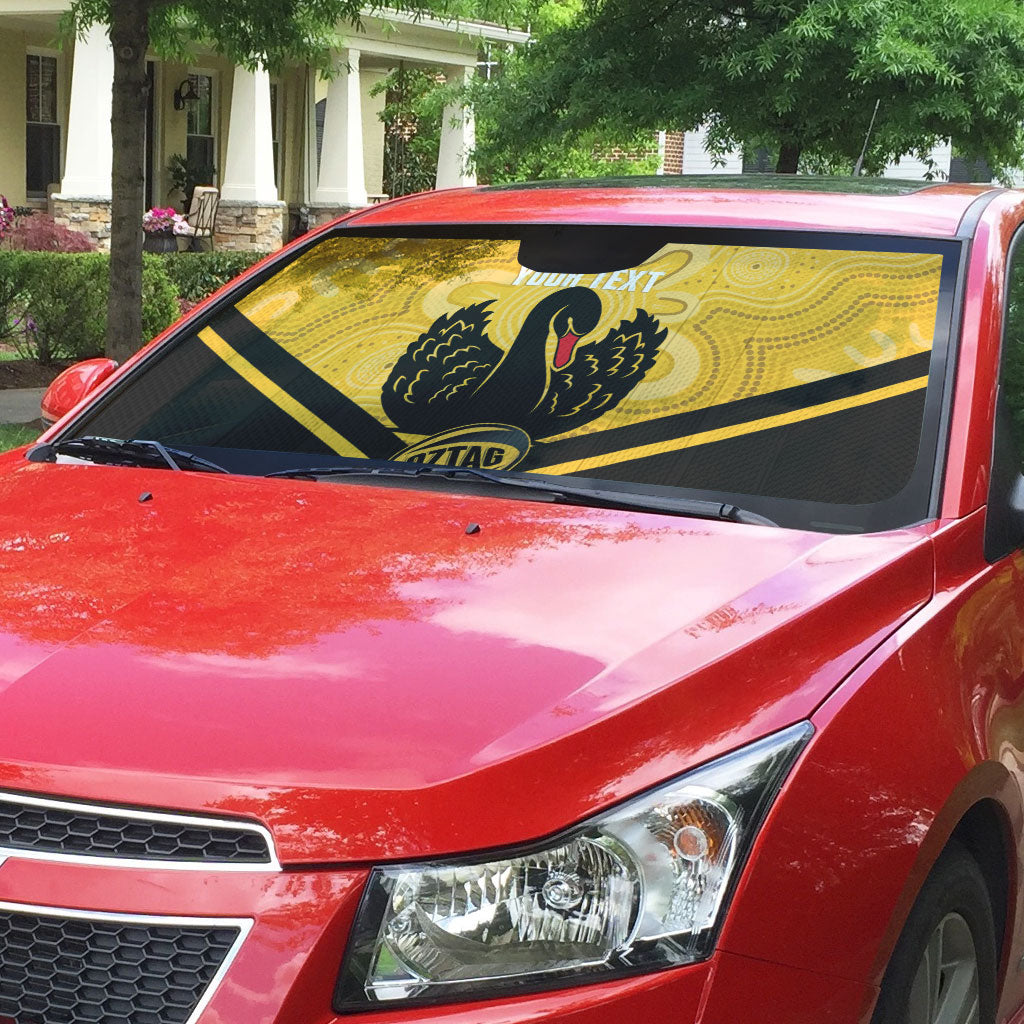 Western Australia Oztag Custom Auto Sun Shade WA Black Swan Indigenous Art