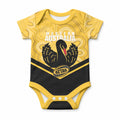 Western Australia Oztag Custom Baby Onesie WA Black Swan Indigenous Art