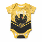 Western Australia Oztag Custom Baby Onesie WA Black Swan Indigenous Art