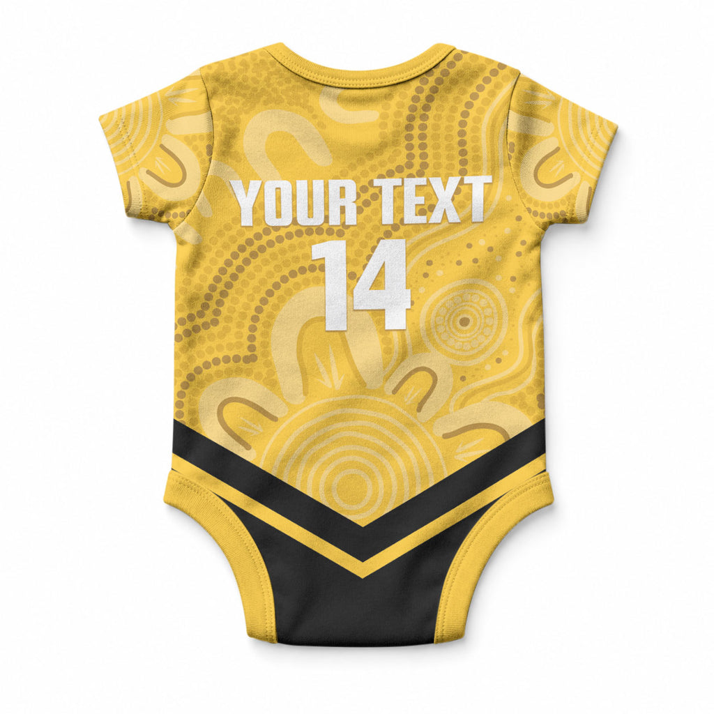 Western Australia Oztag Custom Baby Onesie WA Black Swan Indigenous Art