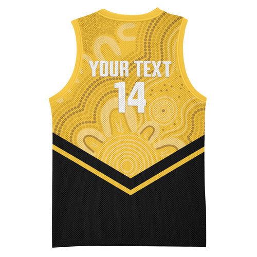 Western Australia Oztag Custom Basketball Jersey WA Black Swan Indigenous Art