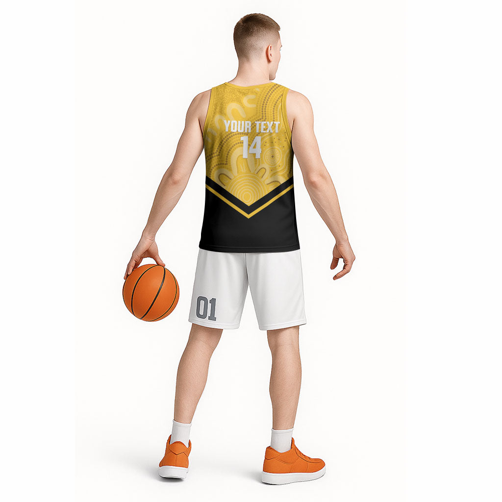 Western Australia Oztag Custom Basketball Jersey WA Black Swan Indigenous Art