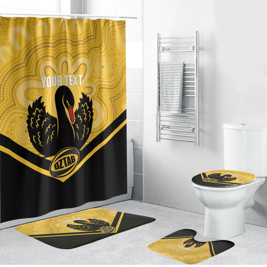 Western Australia Oztag Custom Bathroom Set WA Black Swan Indigenous Art