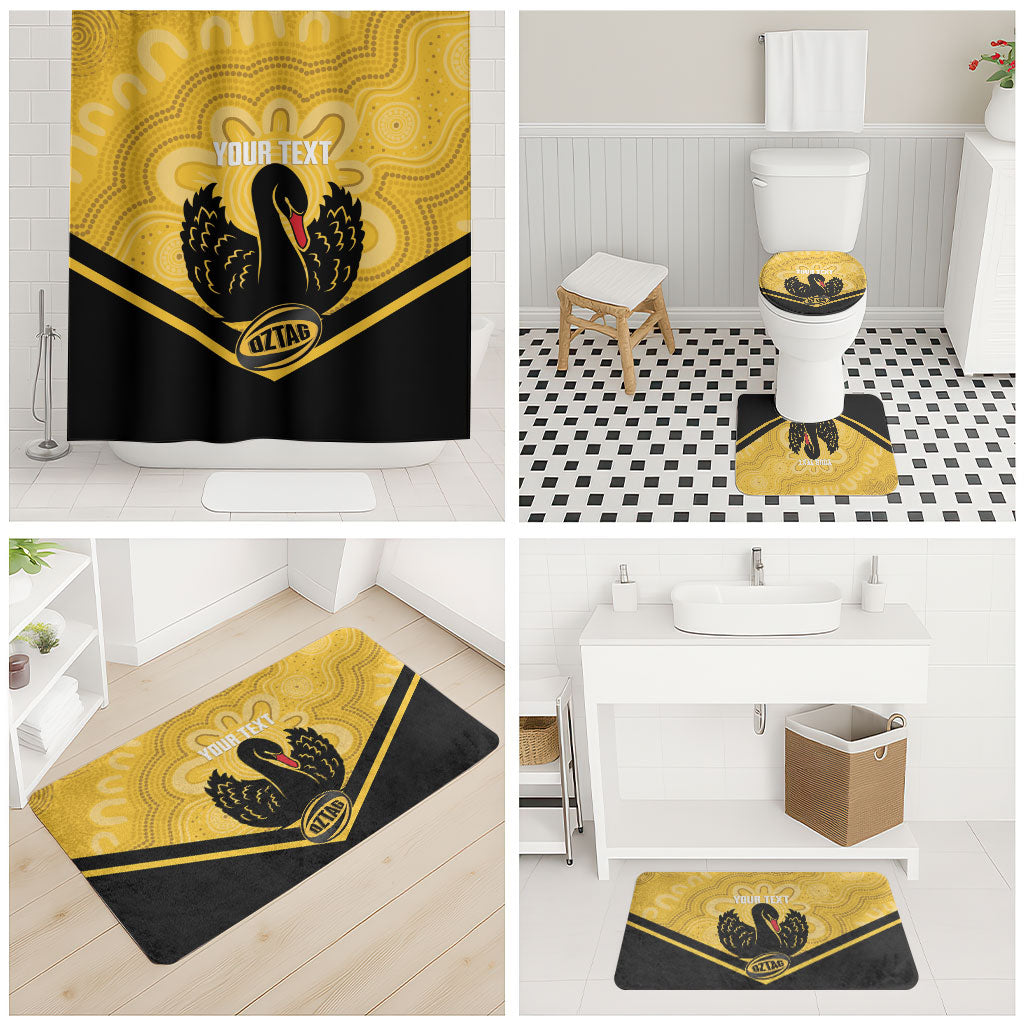 Western Australia Oztag Custom Bathroom Set WA Black Swan Indigenous Art