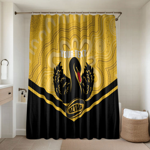 Western Australia Oztag Custom Bathroom Set WA Black Swan Indigenous Art
