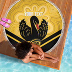 Western Australia Oztag Custom Beach Blanket WA Black Swan Indigenous Art