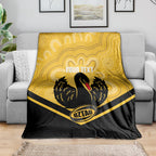 Western Australia Oztag Custom Blanket WA Black Swan Indigenous Art