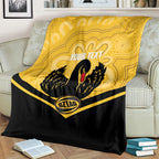 Western Australia Oztag Custom Blanket WA Black Swan Indigenous Art
