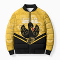 Western Australia Oztag Custom Bomber Puffer Jacket WA Black Swan Indigenous Art