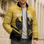 Western Australia Oztag Custom Bomber Puffer Jacket WA Black Swan Indigenous Art