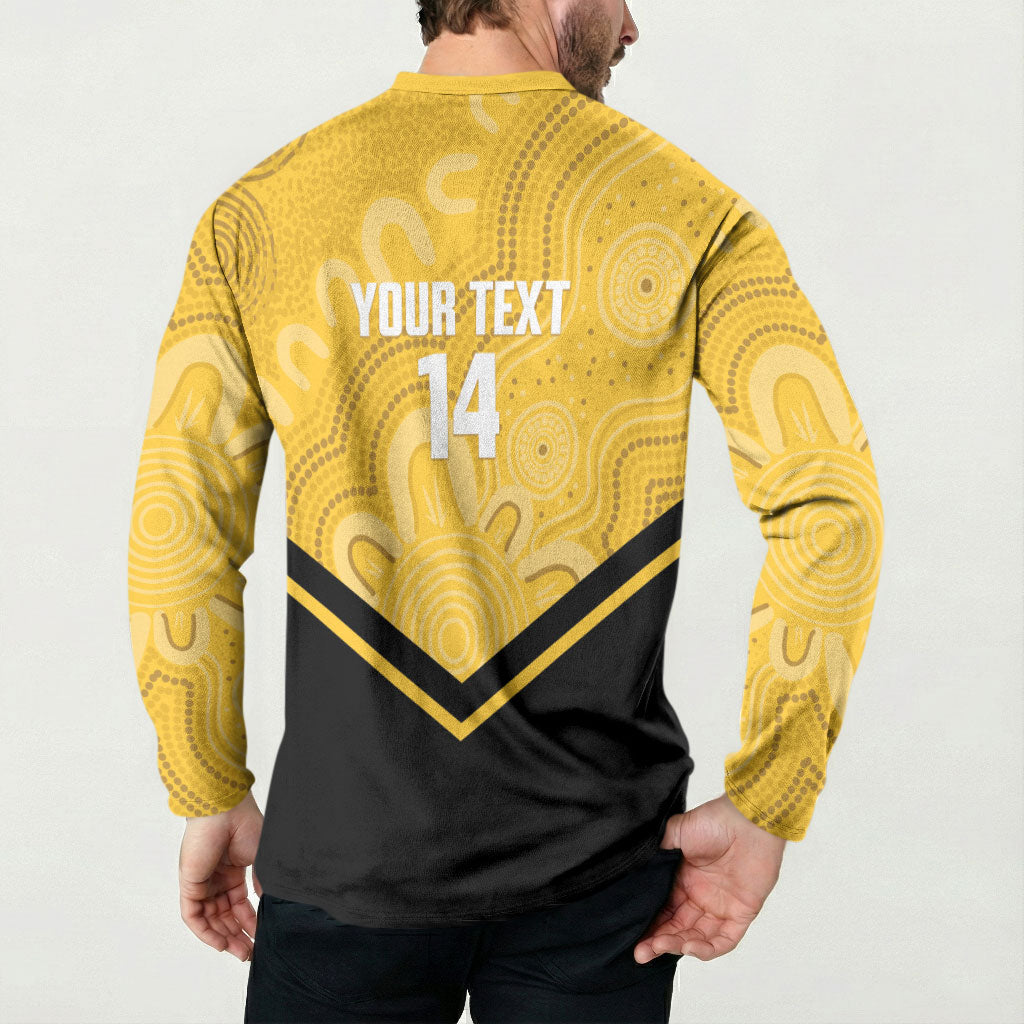 Western Australia Oztag Custom Button Sweatshirt WA Black Swan Indigenous Art