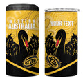 Western Australia Oztag Custom 4 in 1 Can Cooler Tumbler WA Black Swan Indigenous Art