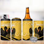 Western Australia Oztag Custom 4 in 1 Can Cooler Tumbler WA Black Swan Indigenous Art