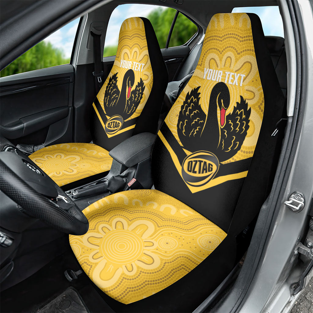 Western Australia Oztag Custom Car Seat Cover WA Black Swan Indigenous Art