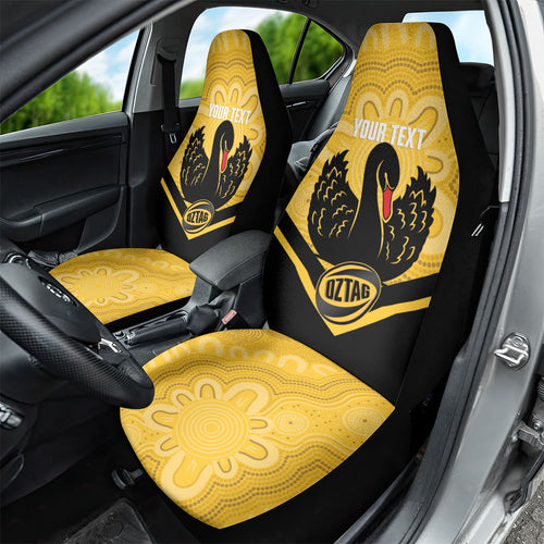 Western Australia Oztag Custom Car Seat Cover WA Black Swan Indigenous Art