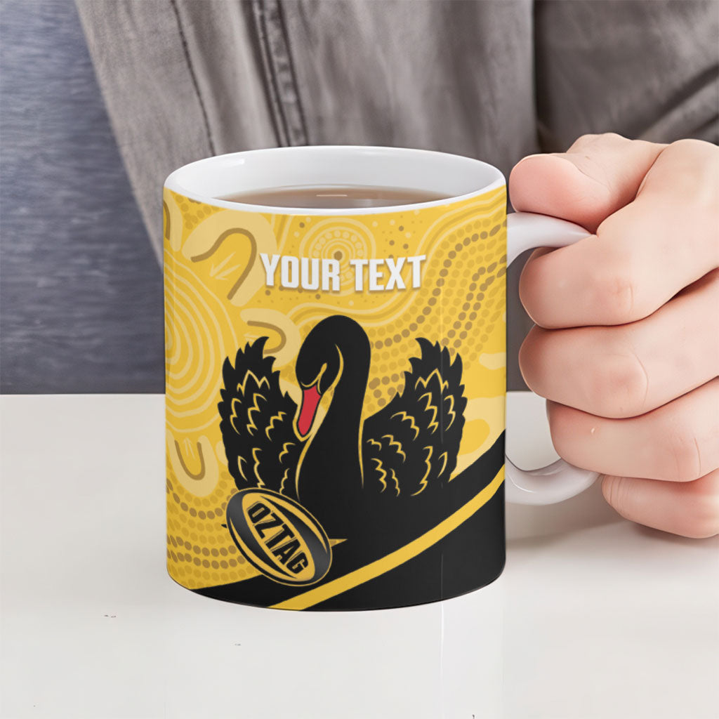 Western Australia Oztag Custom Ceramic Mug WA Black Swan Indigenous Art