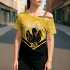 Western Australia Oztag Custom Cross Shoulder Shirt WA Black Swan Indigenous Art
