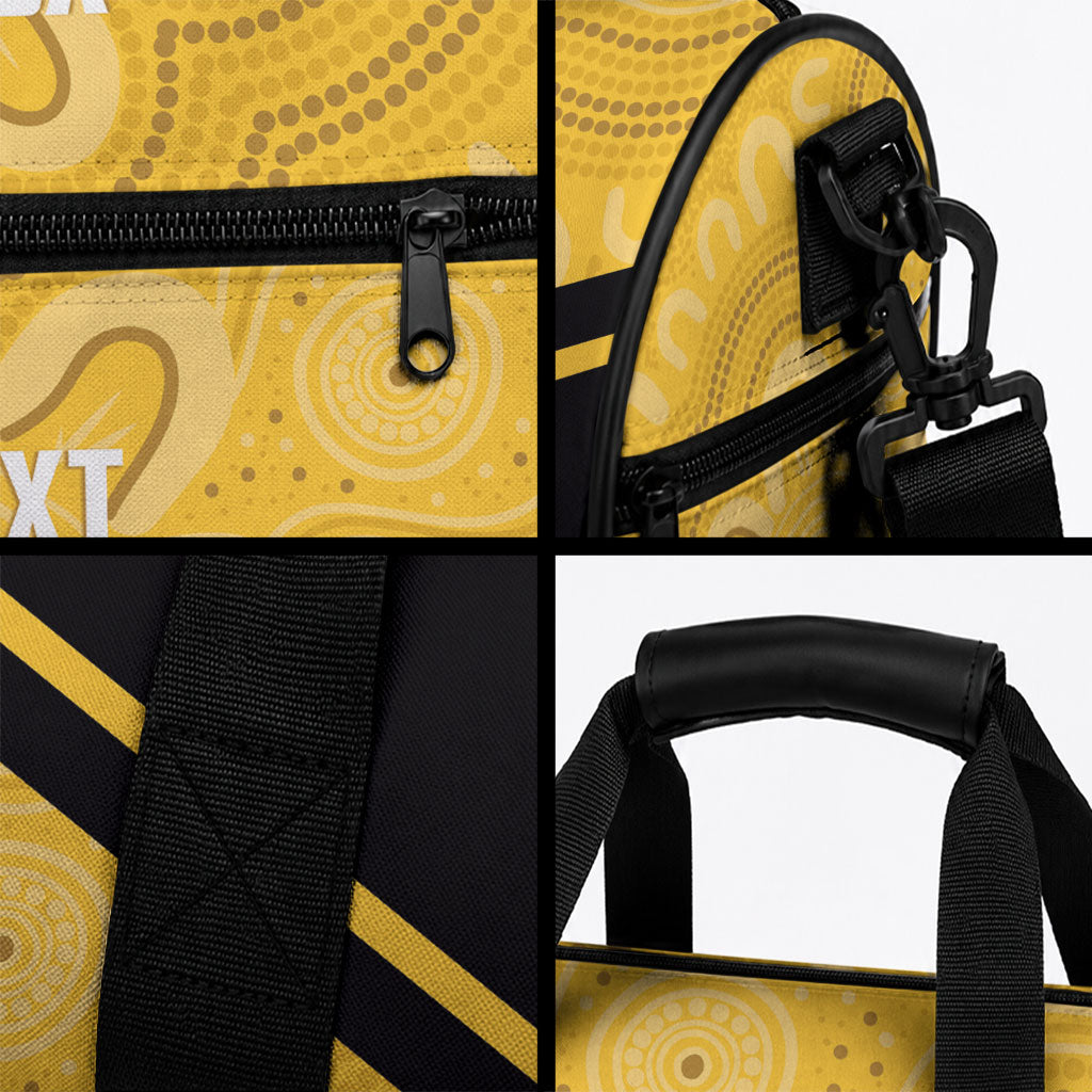 Western Australia Oztag Custom Duffle Bag WA Black Swan Indigenous Art