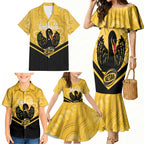 Western Australia Oztag Custom Family Matching Mermaid Dress and Hawaiian Shirt WA Black Swan Indigenous Art