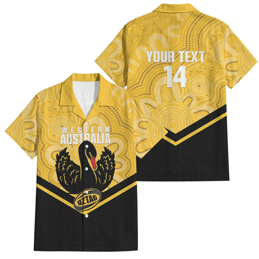 Western Australia Oztag Custom Family Matching Mermaid Dress and Hawaiian Shirt WA Black Swan Indigenous Art