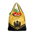 Western Australia Oztag Custom Grocery Bag WA Black Swan Indigenous Art