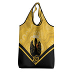 Western Australia Oztag Custom Grocery Bag WA Black Swan Indigenous Art