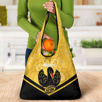Western Australia Oztag Custom Grocery Bag WA Black Swan Indigenous Art