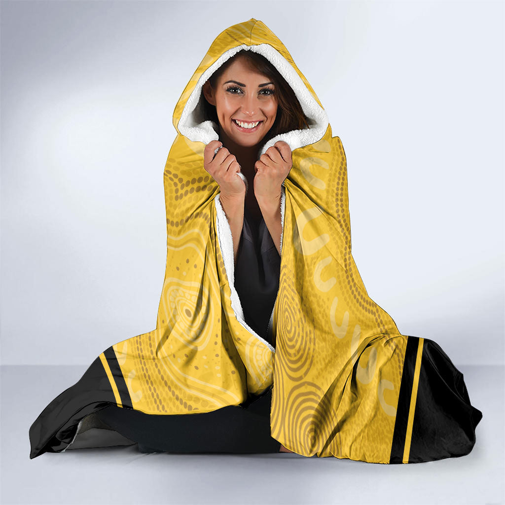 Western Australia Oztag Custom Hooded Blanket WA Black Swan Indigenous Art
